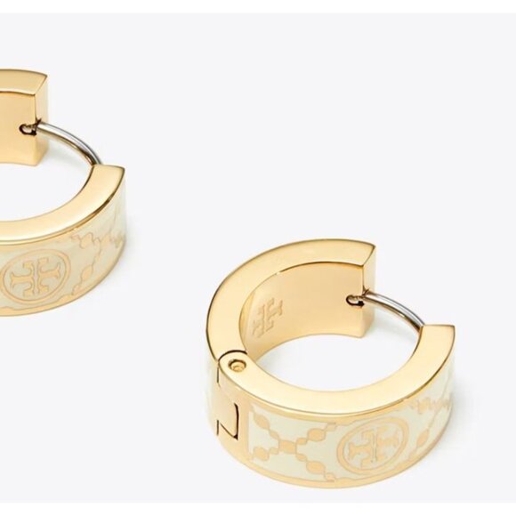 Tory Burch T-Monogram Bangle Bracelet & Huggie Earring Set - Picture 4 of 7
